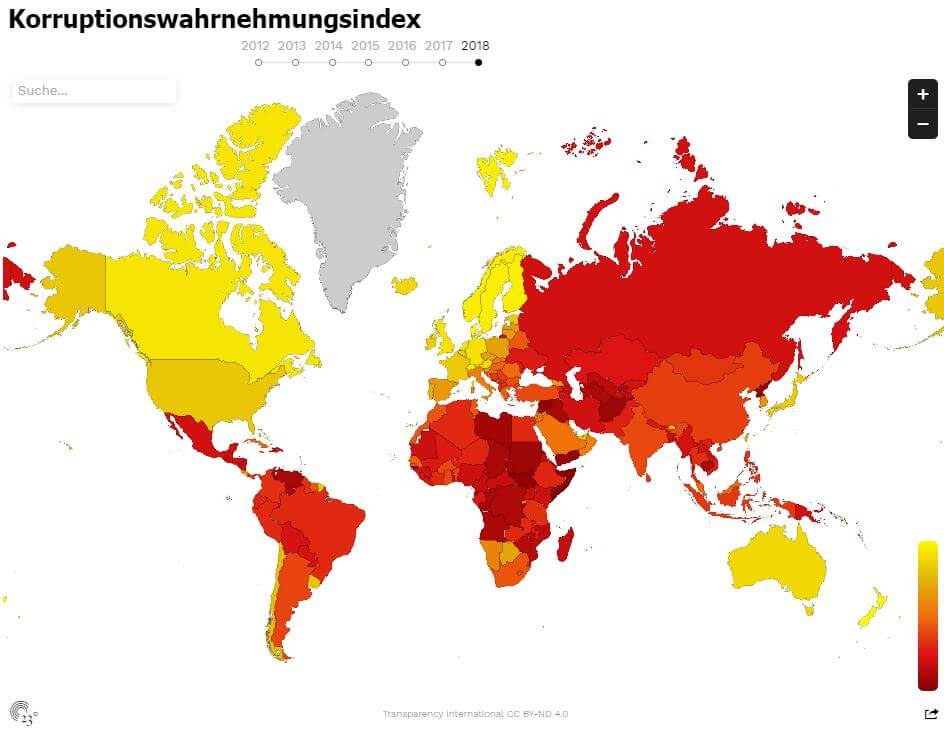Korruptionswahrnehmungsindex: So korrupt sind die einzelnen Länder