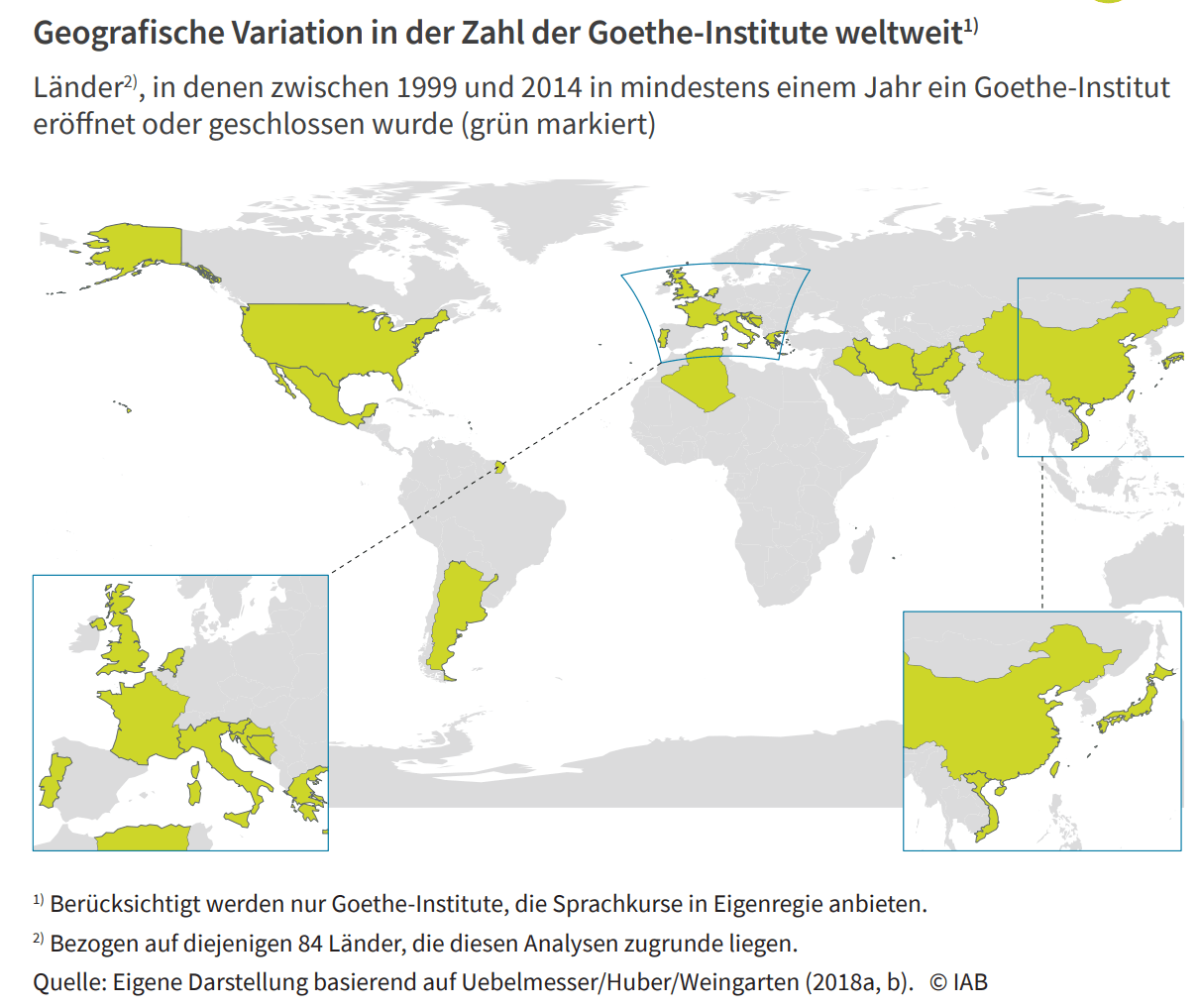 Sprachkurse bei Goethe-Instituten – Geografische Variation